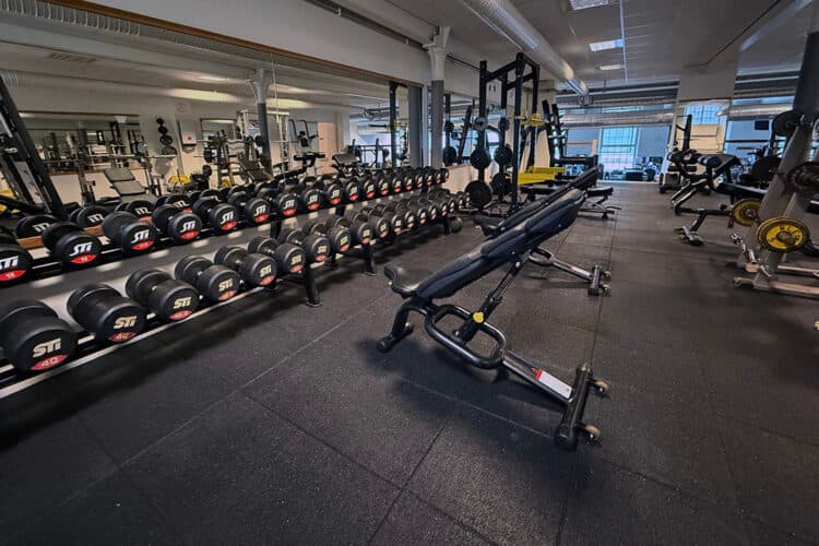 Fria vikter och bänkar på Ahlafors Gym